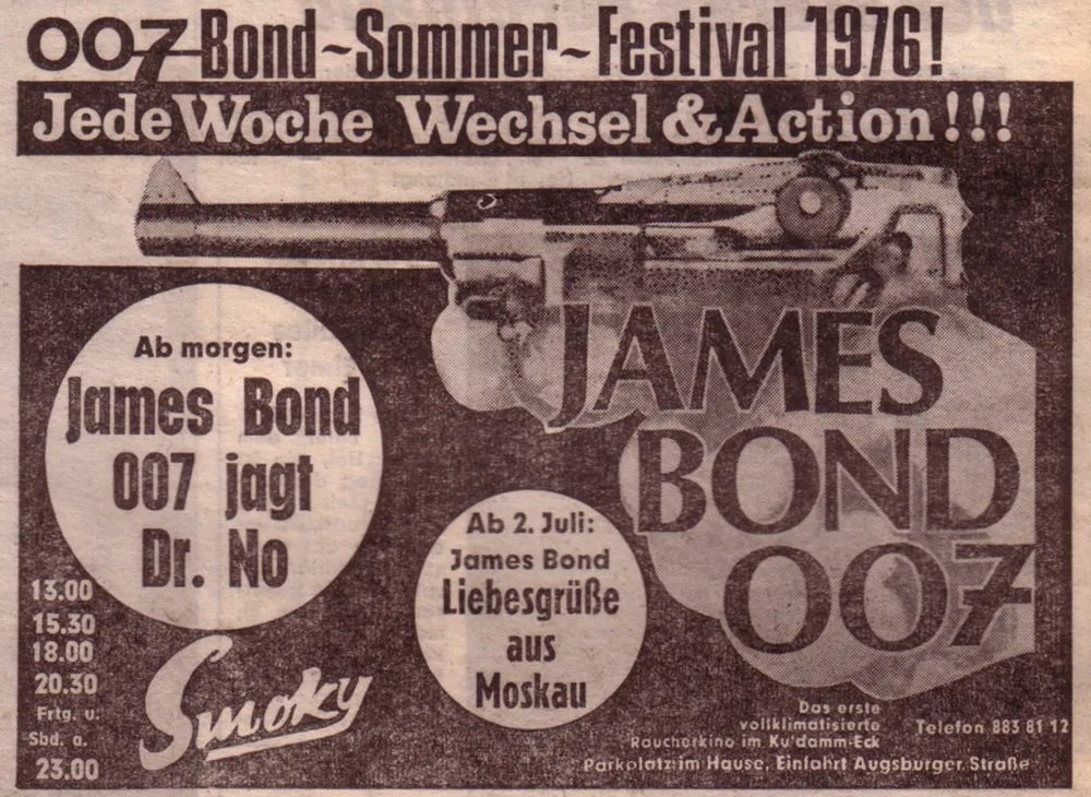 James-Bond-Festival. Smoky. B.Z.-Annonce 24.6.1976, S. 27, small.webp