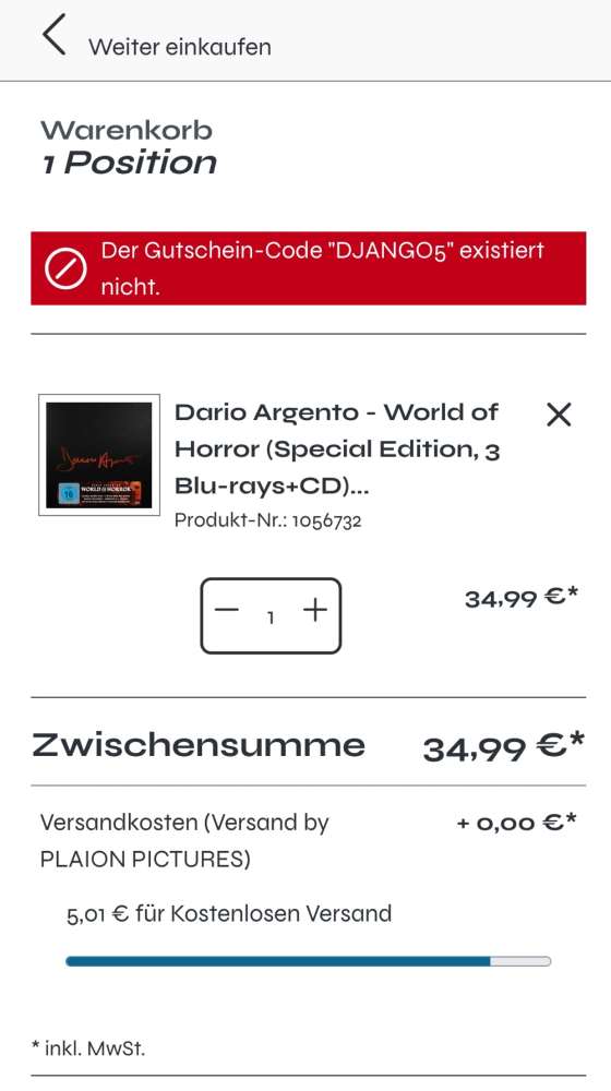 Plaion Shop - Gutschein Django5 funkrioniert nicht.webp